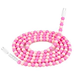 Coolden USB C Cable 6.6FT USB C to USB C Cable 66W Type C Charger Fast Charging Charming Beaded Charging Cord Type C Cable Compatible with iPhone 17/16/15 Pro Max, Galaxy S25 S24 S23 Pink