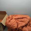 Bedsure Tufted Boho Comforter Set King Size - Terracotta Boho Bed Set, GentleSoft 3 Pieces Farmhouse Shabby Chic Embroidery Bedding, Gifts for Woman, Soft Jacquard King Comforter for All Seasons (27 - Terracotta - Elegant)