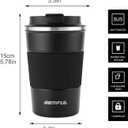 GEMFUL 13oz Travel Coffee Mugs, Insulated Stainless Steel Set (2 Pack) | Double-wall Vacuum Insulation, 380ml, Leak-proof Lids, Bpa-free, for Couple/friends, Hot/cold For Commute/Office, Easy Clean