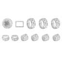 Knob Covers for Honda Civic Accessories 2026 2025 2022-2024 for CRV 2026 2025 2024 2023 for Acura Integra 2025 2024 2023 Hazard Lights, AC, Air Vent, Audio, Push Start Button Cover Ring 12Pcs(Bling)