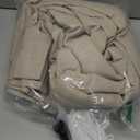 Pinch Pleat Linen Curtains 108 Inches Long 70 Inch Wide for Patio Sliding Door Light Filtering Semi Sheer Pleated Drapes Back Tab Burlywood Taupe Extra Wide 70 x 108 Curtain for Living Dining Room