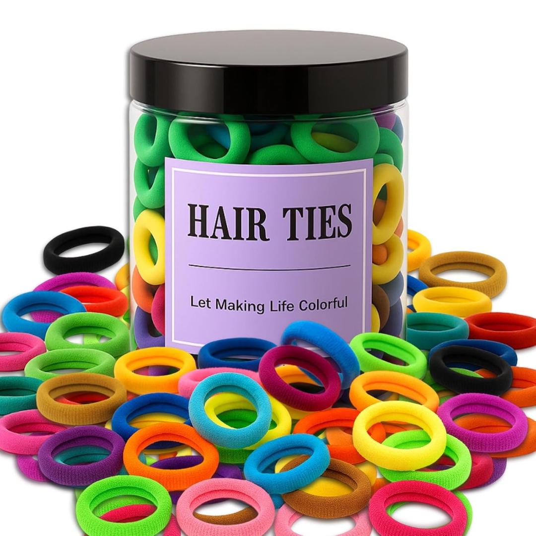 2 x 500 Pcs Baby Hair Ties for Toddlers and Girls, Soft Elastic Ponytail Holders, Kids Seamless Hair Bands for All Hair Types, 16 Colors