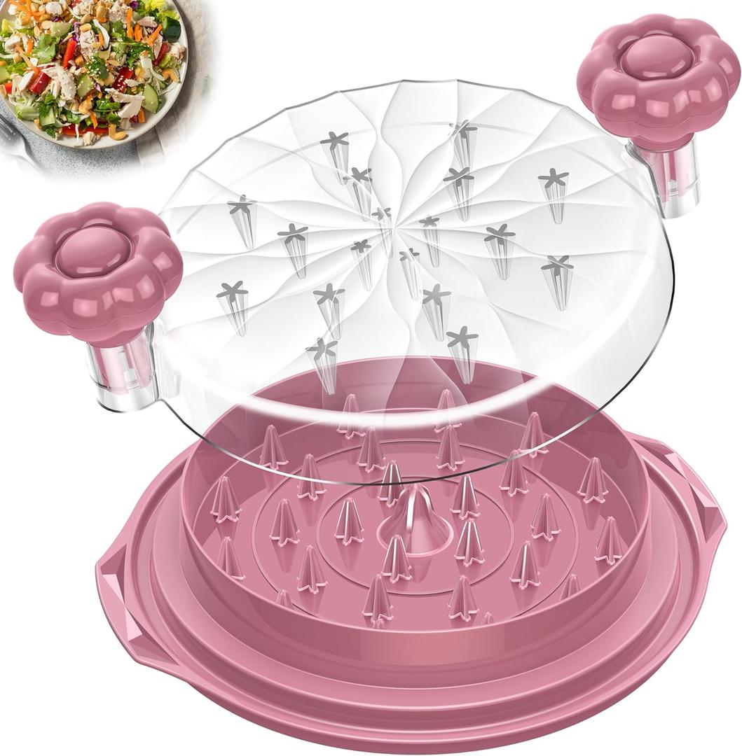 Meat Shredders for Chicken Breast, Visible Kitchen Gadgets Grinder Machine with Brush, Strong Anti-Slip Strip, Ergonomic Handle, BPA Free (Purple)