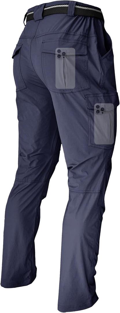 Men's Hiking Pants Lightweight Quick Dry Water Resistant Fishing Travel Climbing Outdoor Stretch Cargo Work Pants, 36W/32L