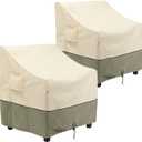 COSFLY Outdoor Furniture Patio Chair Covers Waterproof Clearance, Lounge Deep Seat Cover, Lawn Furnitures Covers Fits up to 29W x 30D x 36H inches(2 Pack) (Beige)