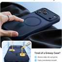 2 x Magnetic for iPhone 17 Pro Max Case, Full Camera Protection, Compatible with MagSafe, Military-Grade Shockproof, Anti-Slip, Matte Slim Cover for i Phone 17 Pro Max Phone Case 6.9", Blue