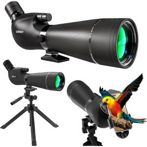 Gosky HD Spotting Scope 20-60x80mm with Tripod and Smartphone Adapter, BAK 4 Prism Spotter Scopes for Bird Watching Target Shooting Hunting Wildlife Scenery Moon Watching Hiking