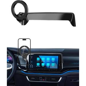 PZK Car Phone Mount for VW/Volkswagen Atlas/Altas Cross Sport 2024 2025 2026 SE/SEL/Premium R-Line/R-Line Accessories 12-inch Screen 360 Rotation Compatible with MagSafe Phone Holder Not Affect Vent