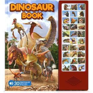 Dinosaur Toys for Kids 3-5 5-7 2-4 Year Old - Dinosaur Book with 30 Species Facts Names & Realistic Sounds - Dinosaur Gifts for Kids Boys Girls Toddlers