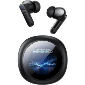 Earbuds with Screen Wireless Ear Buds Bluetooth Headphones with Built-in Mic Extra Comfort IPX5 Waterproof Headset 360 Stereo with Noise Cancellation (Black)
