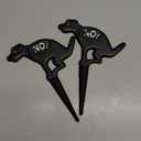 No Pooping Yard Sign - 2 Pack Cast Iron No Dog Poop Signs, Keep Dogs Off Grass - Black