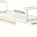 Under-Shelf Expandable Shoe Rack Organizer, White Metal, 40-70cm Width Adjustable, Cabinet Storage for Closet (1 Pcs)