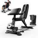 3-in-1 Adjustable Weight Bench with Leg Extension & Preacher Curl, Heavy-Duty 700LB Foldable Utility Bench for Full Body Workout, No-Installation Portable Incline/Decline/Flat Strength Training Bench for Home Gym, Medium