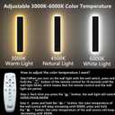 2psc 39in Outdoor Wall Sconces, IP65 Waterproof Outdoor Long Wall Lights, Exterior Lighting Fixtures for Garage Patio Porch, Black Linear Dimmable LED Wall Light for House(4.33in Width), 2pc-39in*4.33in