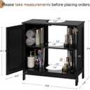 Iwell Pedestal Sink Storage Cabinet with 2 Doors and Shelf, Under Sink Cabinet, Bathroom Sink Cabinet with U-Shape, Black