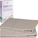 California Design Den Pillow Cases King Size Set of 2 - Luxury 1000 Thread Count Sateen, Soft and Thick 100% Cotton King Pillowcases, Breathable and Durable, Hotel Quality - Sand Beige