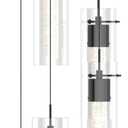 Alice 5-Light Chandelier Pendant Ceiling Light, Integrated Led and Bubble Glass, for Kitchen Island, Hallway, Entryway, Passway, Dining Room, Bedroom, Balcony Living Room (Black)