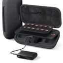 Belkin Nintendo Switch 2 Case w/Integrated 10,000mAh Power Bank Charger, Portable Hard Shell Protective Carrying Case with Pockets for AirTag, Game Cartridges for Travel - Charcoal (Black)