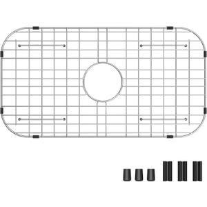 Sink Protector Grid 26-1/16" x 14-1/16", Centered Drain with Corner Radius 3-1/2", 304 Stainless Steel Material Centered Drain