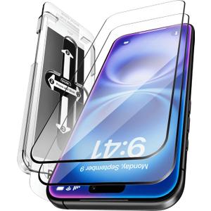 DOME GLASS Whitestone 2PACK EZ GLASS AR for iPhone 17 Series [Super Anti-Reflection], Full Coverage [Easy Install] Tempered Glass Screen Protector [2pack] (iPhone 17 ProMax)