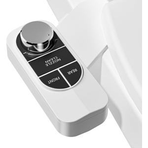 SAMODRA Non-Electric Bidet - Self Cleaning Dual Nozzle (Frontal and Rear Wash) Fresh Water Bidet Toilet Seat Attachment with Independent Adjustable Water Pressure (Classic Black/Silver)