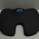 Everlasting Comfort Doctor Recommended Memory Foam Seat Cushion for Office Chairs & Car - Ergonomic Office Desk Accessories - Cushions for Tailbone Pain Relief, Sciatica (Black, Large)