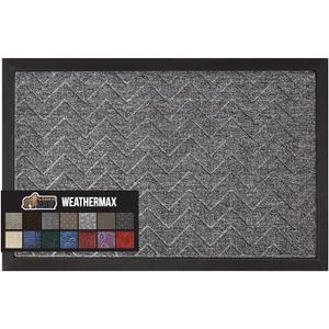 GORILLA GRIP 100% Waterproof All-Season WeatherMax Doormat, 72x24 Runner, Durable Natural Rubber, Stain and Fade Resistant, Low Profile, Indoor Outdoor Door Mats, Easy Clean Entry Mat, Coffee Squares