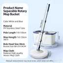 Spin Mop and Bucket Set, Microfiber Mop with Bucket, Easywring Floor Mop with 3 Washable Pads for Hardwood Floor Cleaning