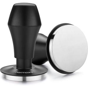 Normcore Coffee Tamper 57mm, Spring-loaded Tamper V4, Barista Espresso Tamper Flat Base with 15lb / 25lb / 30lbs Springs, Anodized Aluminum Handle and Stand, Fits Ascaso Lelit 57mm portafilters