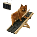 2025 Small Dog Ramp for Small Dogs Cat with Removable Safety Side Rails,Adjustable Height from 9'' to 18.5",Foldable Dog Ramp for Low Bed Sofa,Wooden Pet Ramps for Bed Couch