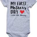 Vieille Baby Boys Girls Bodysuit Short Sleeve Romper Jumpsuit Outfit 0-12 Months (3-6 Months, My First Mother's Day)