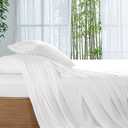 SONORO KATE 100% Viscose Derived from Bamboo_Sheets King Size, Ultra Breathable & Cooling Bed Sheets for Hot Sleepers, Hotel Luxury Silky Bedding Sheets, 16" Deep Pocket - 4PC (White, King)