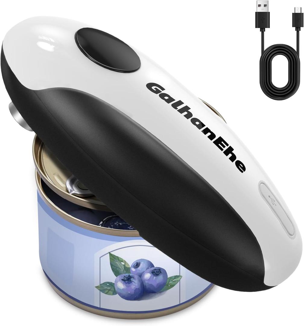 Rechargeable Electric Can Opener for Kitchen for Seniors- One Touch Automatic Can Opener, Battery Operated, Cordless, Hand free, Smooth Edge, Fits Most Can Sizes