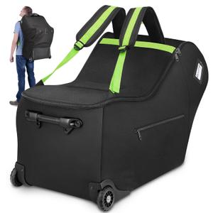 YOREPEK Infant Car Seat Travel Bag with Wheels Compatible with Nuna Pipa Car Seat and Base, Carseat Cover for Airplane Travel with Backpack Straps, Car Seat Bags for Air Travel with Storage Pocket (Black)