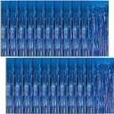20 Pack Foil Curtain Backdrop Blue Metallic Tinsel Foil Fringe Curtains Photo Booth Props for Birthday Wedding Engagement Baby Shower Bachelorette Christmas Holiday Celebration Party Decorations