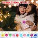 200 Pcs 2 inch Small Star Bows for Gift Wrapping Polka Dot Stripes Multicolor Present Christmas Self Adhesive Bows for Birthdays Parties Weddings Baby Showers