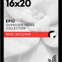 Americanflat 16x20 Picture Frame with Polished Plexiglass - Black Picture Frame - Wide Photo Frames Made of Engineered Wood for Vertical or Horizontal Wall Display - Epic Collection - Black