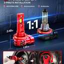 Torchbeam H11 Bulbs Kit,45000 LM, 800% Superior Brighter H11/H8/H9 Fog Bulbs, [Build-in Canbus Decoder] 6500K Cool White Light with Fan, Plug and Play, Pack of 2