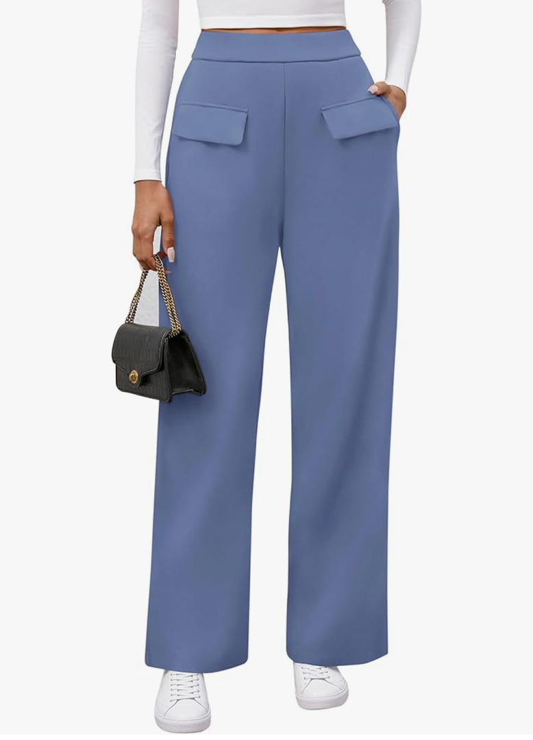 BTFBM Women's Pants 2025 Fall Elastic High Waisted Trousers Stretchy Comfy Lounge Palazzo Pant Wide Leg Sweatpants, Size Large BTFBM Women's Pants 2025 Fall Elastic High Waisted Trousers Stretchy Comfy Lounge Palazzo Pant Wide Leg Sweatpants, Size Large