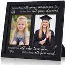 Wenqik Then and Now Graduation Picture Frame Double 5x7 Photo Frame Class of 2026 Graduation Gifts for Son Daughter High School College Graduates Wooden Photoframe Graduate Keepsake(Silver,Classic)