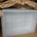 Hoteam 18 Pcs Flat Storage Organizer Bins Paper Tray Classroom,Transparent