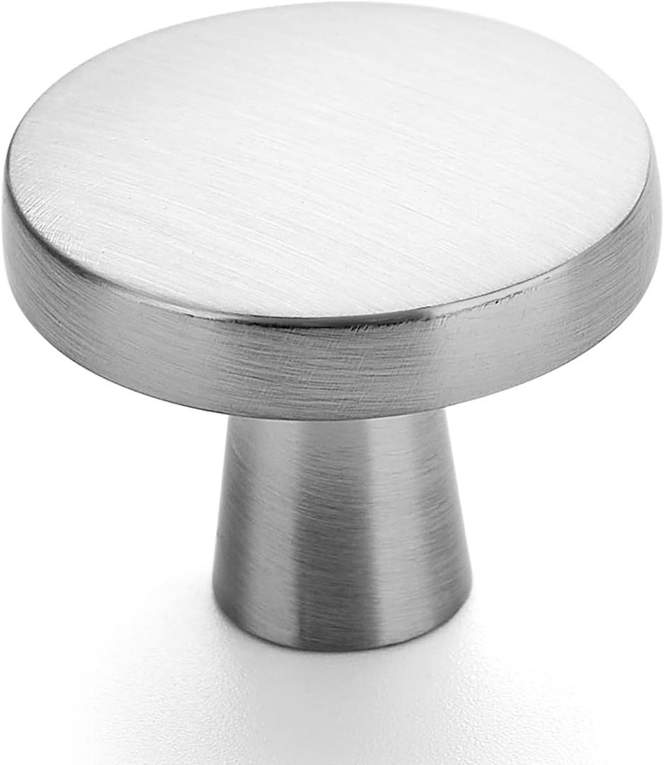 Ravinte 10 Pack Drawer Pulls 1-1/4 Inch Kitchen Cabinet Knobs Brushed Nickel Round Dresser Drawer Knobs Solid Dresser Knobs Drawer Knobs Simple Cabinet Hardware for Cupboard Drawer Pulls