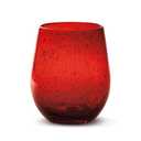 tag 16 oz. Single Bubble Glass Stemless Drinkware Red Dishwasher Safe Beverage Glassware For Dinner Party Wedding Restaurant Bar Red