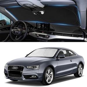 Custom Windshield Sunshade for Audi A4 A5 & S5 RS5 2018-2022 2023 2024 2025 Front Window Shades Cover for Windshield Sun Visor Screen Protector 210T Reflective Blocks UV Rays Cool Car Accessories