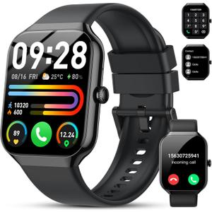Smart Watch for Men Women(Answer/Make Call), 1.96" HD Smartwatch, 2025 New Fitness Watch with 112+ Sport Modes, Heart Rate, Sleep Monitor, Pedometer, IP68 Waterproof Activity Tracker for Android iOS