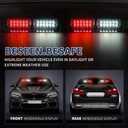 Emergency Dash Strobe Lights,Red White Safety Flashing Warning Hazard Windshield Visor Light Bars,Traffic Advisor Light Bar for Volunteer Firefighter Vehicles, Trucks Cars(2x9 inch, 48LEDs)