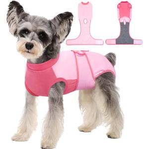 Kuoser Recovery Suit for Dogs, Soft Dog Spay Suit for Female Surgery Recovery, Breathable Dog Neuter Recovery Suit Male, Anti Licking Dog Onesie for Abdominal Wounds Cone Alternatives, Pink XS (X-Small (Back: 8.3" - 11.4"; Weight: 4 - 7LB))