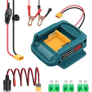 Jump Starter Adapter for Makita 18V Battery, 4FT Portable Car Charger Jump Starter with Jumper Cable Clamps, 3 Fuses, 12V Car Lighter(Battery Not Included)