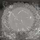 Restaurantware Pastry Tek 12 x 12 Inch Lace Doilies 100 Decorative Tableware Placemats - Disposable Round White Paper Table Doilies For Birthdays Or Weddings Table Decor