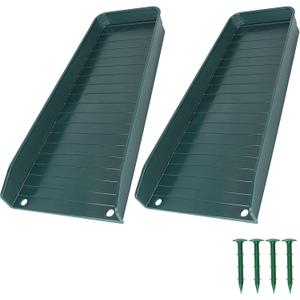Gutter Downspout Splash Block,16.3"Drain Gutter Guard Diverter,Gutter Downspout Extensions for Water Drainage, Fixable Down Spout Drain Trays,Drainage to Protect House Foundations (2PC Green)